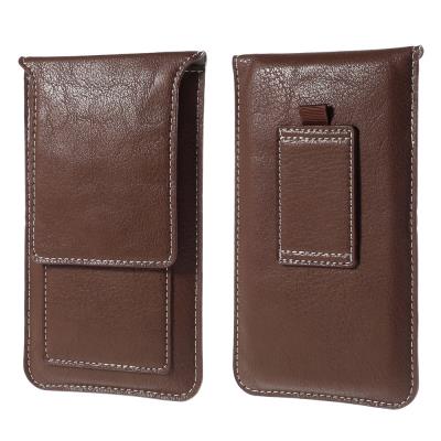 Etui en PU Brown Belt Loop pour Samsung Galaxy S6 G920, Taille : 145x85mm