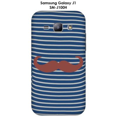 Coque Samsung Galaxy J1 - SM-J100H Marinière Moustache - 5 Marsala