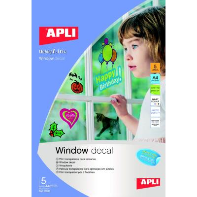 Film transparent pour fenêtre - Vitrophanie - 5 feuilles - APLI AGIPA