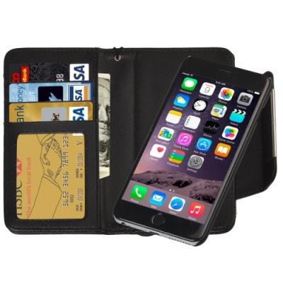 Iphone 6 Plus Coque Housse Cuir PU Noir 2 en 1 Noir