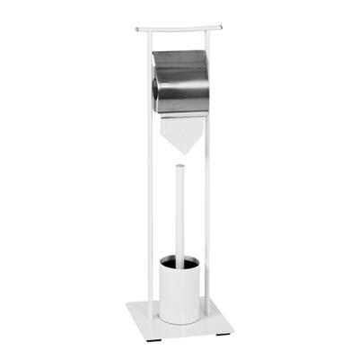 Ensemble WC blanc-chromé, L20 x H69 x P20 cm -PEGANE-