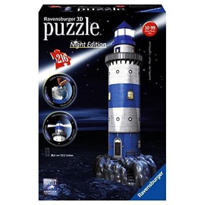 Ravensburger - 12577 - Puzzle 3D Building - 216 Pièces - Phare - Night Edition