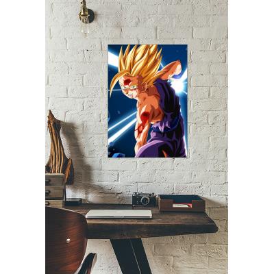 Cadre déco en plexiglas 21cm x 29.7cm épais. 3mm dragon ball z gohan kamehameha