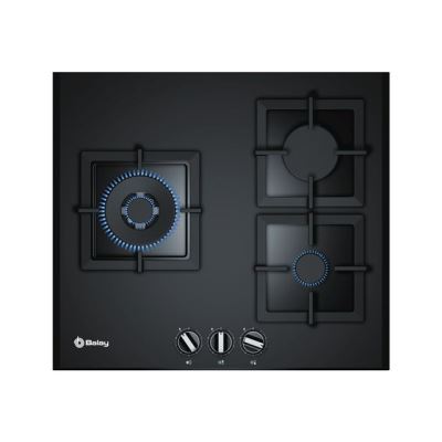 Balay 3ETG663HB table de cuisson au gaz - 60 cm - noir - vitrocéramique - avec bord à facettes