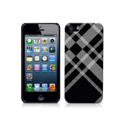 Coque noir et blanc motifs écossais Tartan pour iPhone 5
