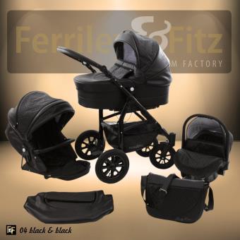 poussette cuir noir