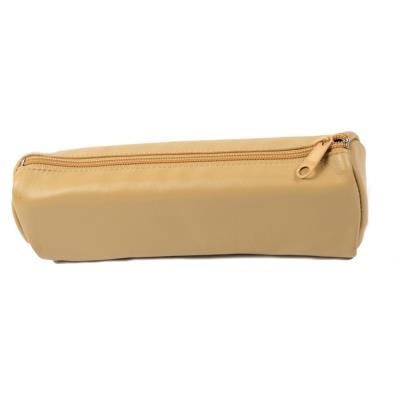 Trousse Fourre Tout Trapèze 21 x 7 x 6 cm Cuir - Beige