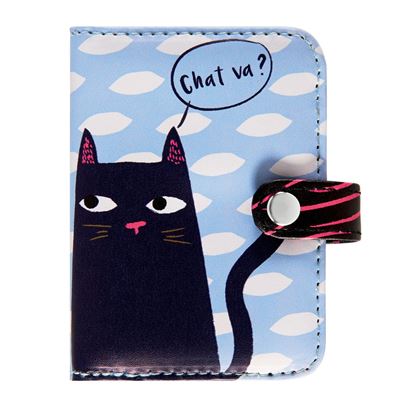 Porte-cartes Folk Black cat - Derrière la porte