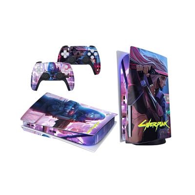 Autocollant de protection complète Cyberpunk samouraï pour la console PS5 Standard Edition et le Manette