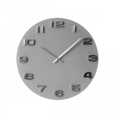 Horloge Karlsson Design Vintage Ronde Couleur Gris Matière Verre