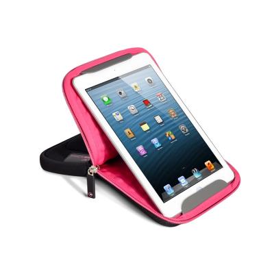 Sunset : etui sleeve neoprene renforcé pour tablettes 7 avec fonction stand, rangement externe pour smartphone, bicolore black