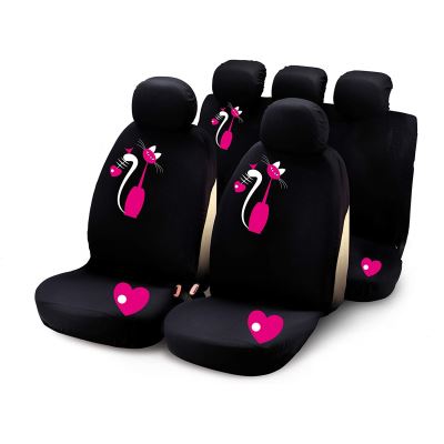 Bottari 29020 My sweet cat Lot de 9 housses pour sièges de voiture Motif chat rose Noir