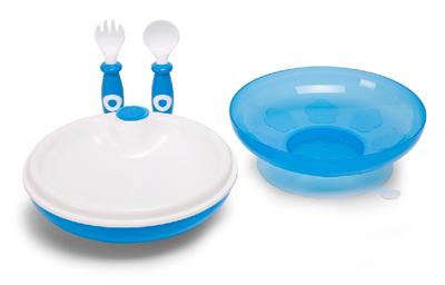 Coffret Assiette Cuillère Fourchette Bleue