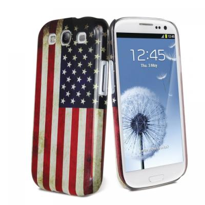 Muvit Flag Back - Beschermhoes voor mobiele telefoon - Amerikaanse vlag - voor Samsung Galaxy S III