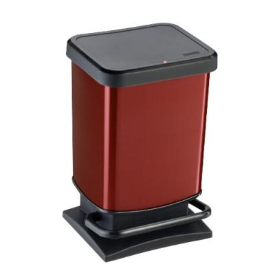 Rotho 2043973 paso poubelle à pédale métallique rouge 20 l