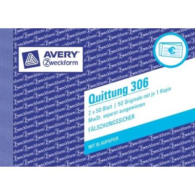 Avery zweckform formulaire reçu avec justification tva 306