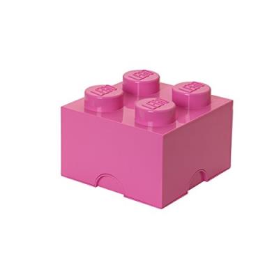 Lego storage brick 4 medium bright pink