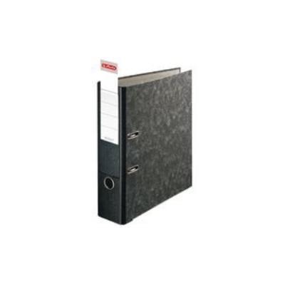 Herlitz - classeur recyclé, largeur de dos 50 mm, dos noir avec un recouvrement en papier noir marbré, intérieur en carton, for
