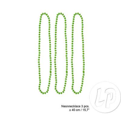lot de 3 colliers de perles en plastique néon vert