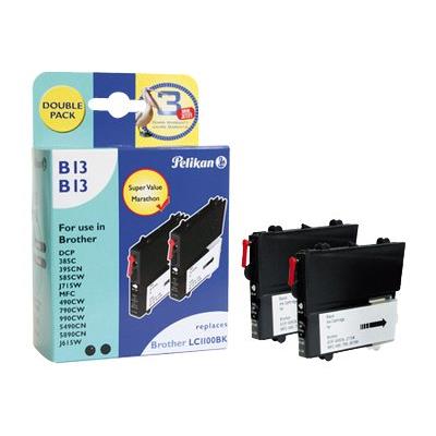 Pelikan B13 Double Pack - 2 - zwart - inktcartridge (alternative for: Brother LC1100BK)