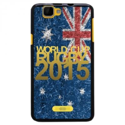 Coque Souple en gel pour Wiko Rainbow avec impression logo rugby doré et drapeau de l'Australie