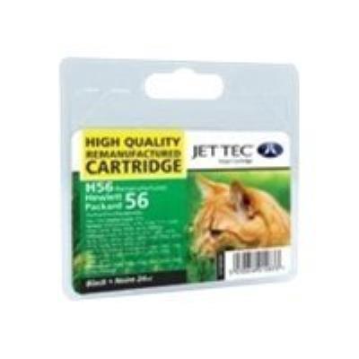 Jet Tec H56 - zwart - gereviseerd - inktcartridge (alternative for: HP 56)