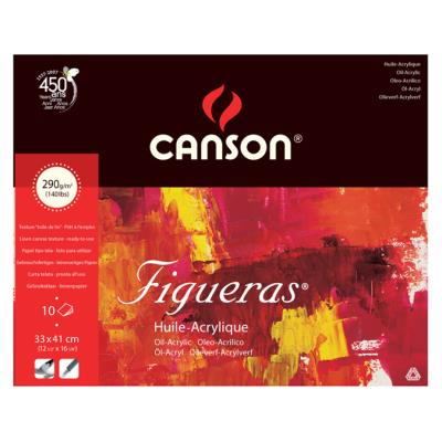 Papier pour l'huile Figueras bloc de 10 feuilles 290g 33 x 41cm grain toilé