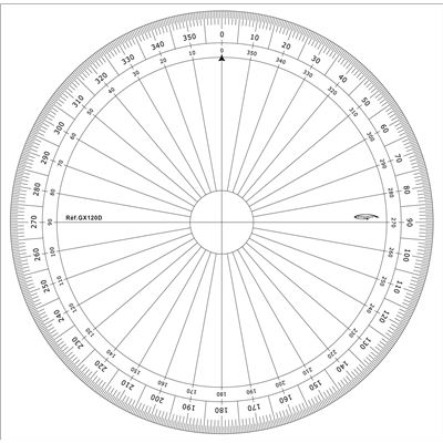 Rapporteur cercle entier degrés Ø 20 cm - graphoplex