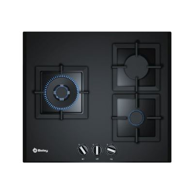 Balay 3ETG663HN table de cuisson au gaz - 60 cm - noir - vitrocéramique - avec bord à facettes