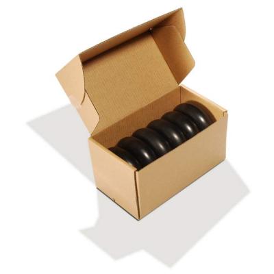 Coffret de 6 pierres rondes et plates de massage en basalte