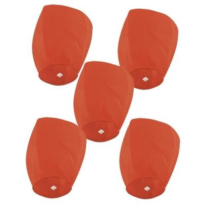 5 Lanternes volantes porte-bonheur rouges