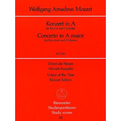 Partitions classique BARENREITER TASCHENPARTITUREN MOZART W.A. - KLAVIERKONZERT A-DUR KV 488 - CONDUCTEUR POCHE Format poche