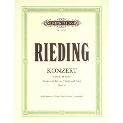 Partitions classique EDITION PETERS RIEDING O. - VIOLIN CONCERTO IN B MINOR OP.35 - VIOLIN AND PIANO Violon