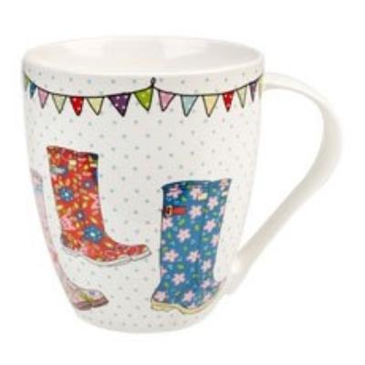 the caravan trail mug en porcelaine blancbottes en caoutchouc