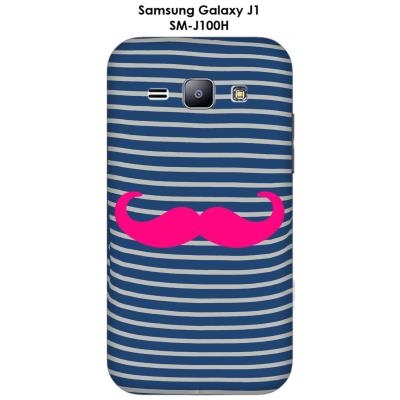 Coque Samsung Galaxy J1 - SM-J100H Marinière Moustache - 5 Rose Intense