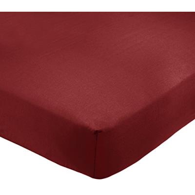 Amazonbasics drap-housse en polycoton 200 fils bordeaux 160 x 200 x 30 cm