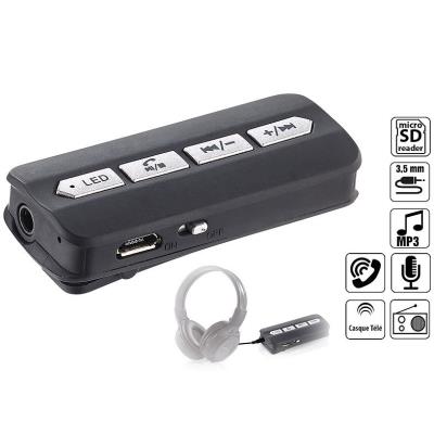 Adaptateur bluetooth 5 en 1 micro / MP3 / radio pour casque avec connecteur jack