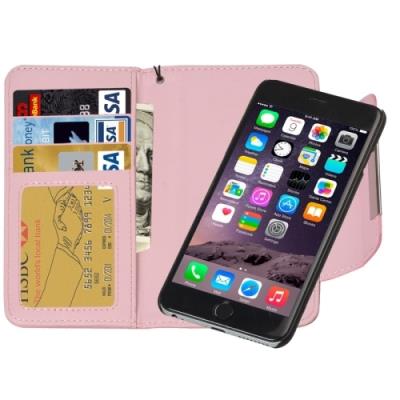 Iphone 6 Plus Coque Housse Cuir PU Noir 2 en 1 Rose