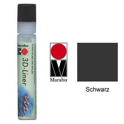 Marabu peinture à relief 3d-liner, noir 3d, 25 ml mr180309673