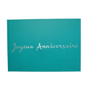 Joyeux Anniversaire Carnet Album Bleu Format Paysage Couverture Mate Lettres Chromees 100 Pages Qualite Premium Livre D Or Achat Prix Fnac