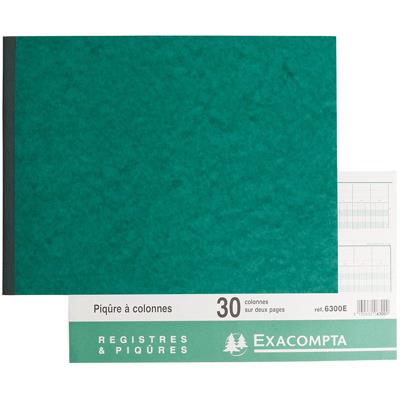Piqûre Exacompta horizontal 30 colonnes sur 2 pages 31 lignes 80p 25x32cm