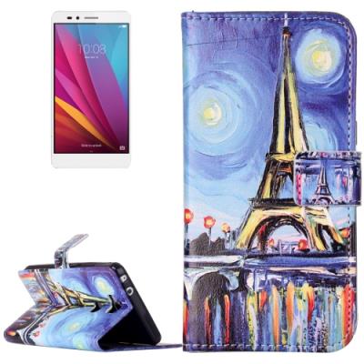Huawei Honor 5X Coque housse Cuir PU  Tour Eiffel