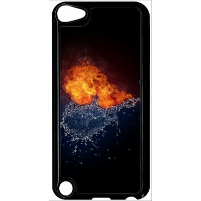 Coque ipod touch 5 duo de coeurs eau et flamme