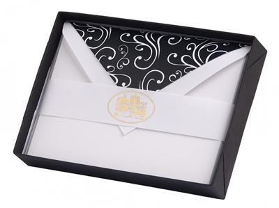 G.Lalo - 10 Cartes bordées + 10 Enveloppes Vergé Bordeaux