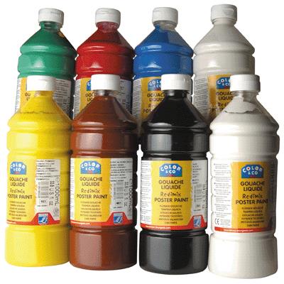Color And Co - Gouache Liquide L&b Assorti - Carton 8 Flacons 1 Litre