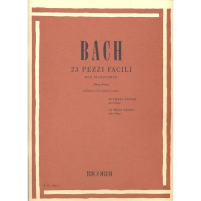 Partitions classique RICORDI BACH J.S. - 23 PEZZI FACILI PER PIANOFORTE + CD Piano