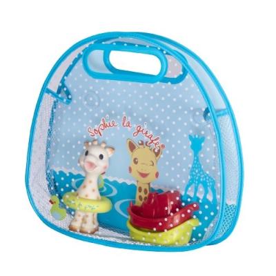 VULLI - 523421 - SET DE BAIN - SOPHIE LA GIRAFE - PANIER + JOUET DE BAIN + 2 PETITS BATEAUX