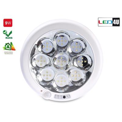 Led4u le plafond avec capteur pir led9000iracu-ww 9w blanc chaud 3000k-3500k un éclairage de secours en environ 1 heure mainteni