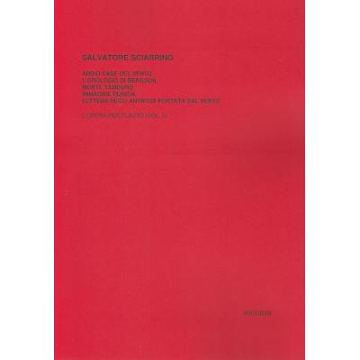 Partitions classique RICORDI SCIARRINO S. - L'OPERA PER FLAUTO VOL. 2 - FLUTE Flûte traversière
