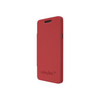 Wiko Folio - Flip cover voor mobiele telefoon - polyurethaan, polycarbonaat - Koraal - voor Wiko Rainbow 4G